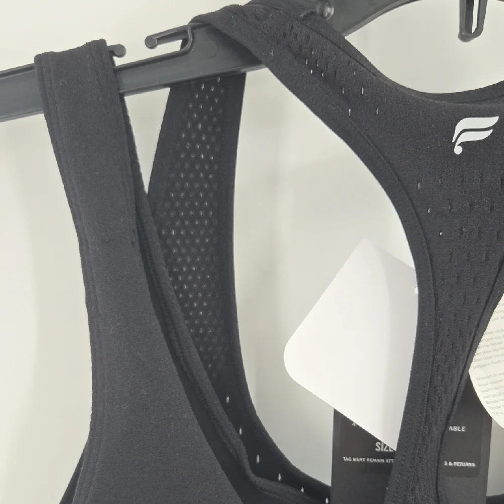 Fabletics Black Racerback Sports Bra L NWT